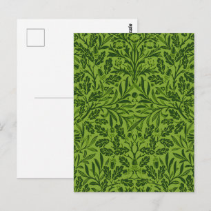 Carte Postale Modèle de feuille de chêne vert sans couture de Wi