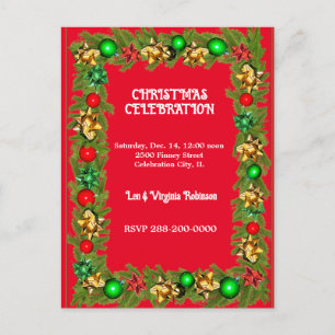 Carte Postale Modèle de l'invitation de Noël
