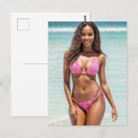 Modèle de maillot de bain afro-américain souriant
