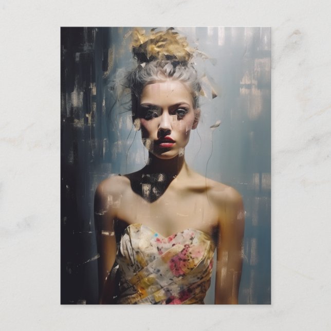 Carte Postale Modèle de mode Blond Femme Photographie (Devant)