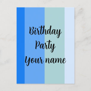 Carte Postale Modèle de nom de fête d'anniversaire