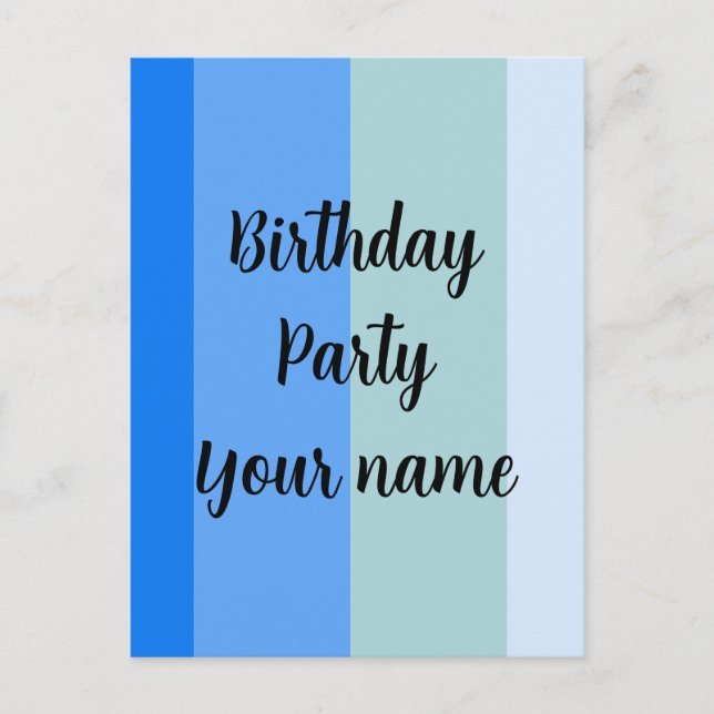 Carte Postale Modèle de nom de fête d'anniversaire (Devant)