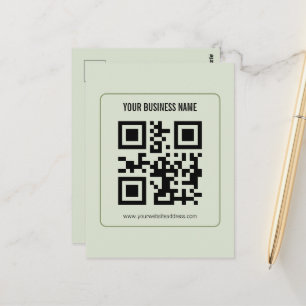 Carte Postale Modèle de nom d'entreprise de code QR personnalisé