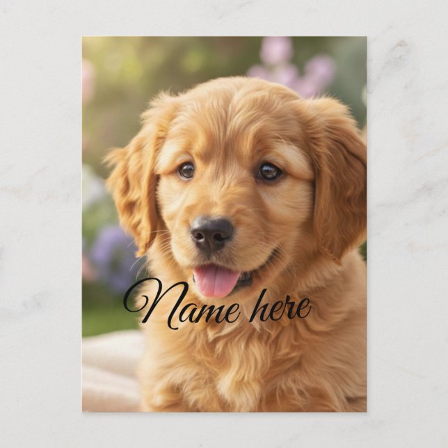 Carte Postale Modèle de photo de nom d'animal de compagnie simpl (Devant)