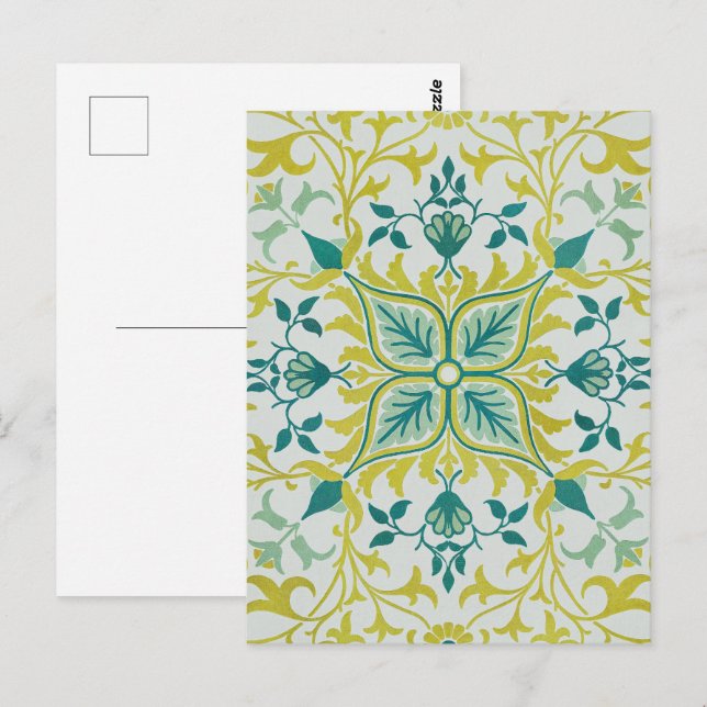Carte Postale Modèle de plafond vert citron sans couture de Will (Devant / Derrière)