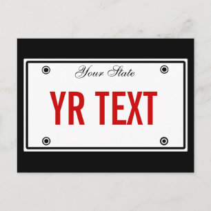 Carte Postale Modèle de plaque d'immatriculation