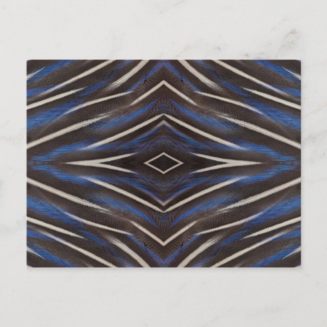 Carte Postale Modèle de plume de pintade diamant (Devant)