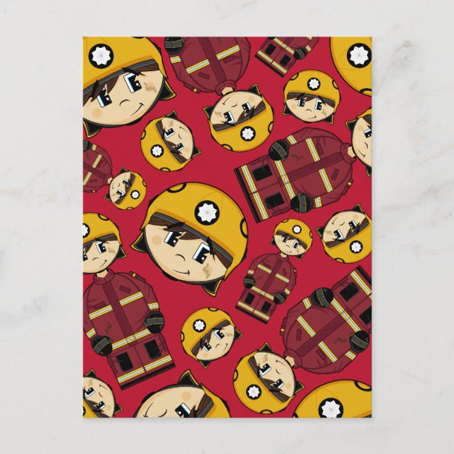 Carte postale modèle de pompier britannique (Devant)