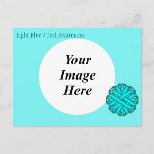 Carte Postale Modèle de ruban bleu/Turquoise de Fleur Lt par K Y