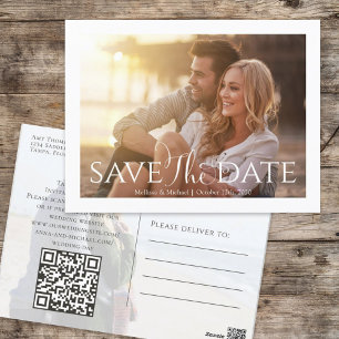 Carte Postale Modèle de script de mariage pour des photos simple