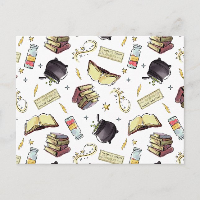 Carte Postale Modèle de sorts et de livres HARRY POTTER™ (Devant)