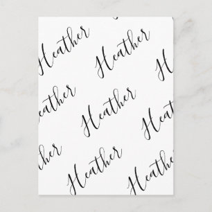 Carte Postale Modèle de texte de script moderne éditable Noir