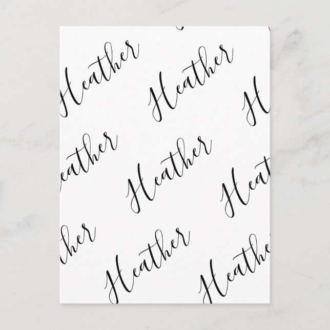 Carte Postale Modèle de texte de script moderne éditable | Noir  (Devant)