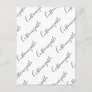 Carte Postale Modèle de texte de script moderne éditable Noir