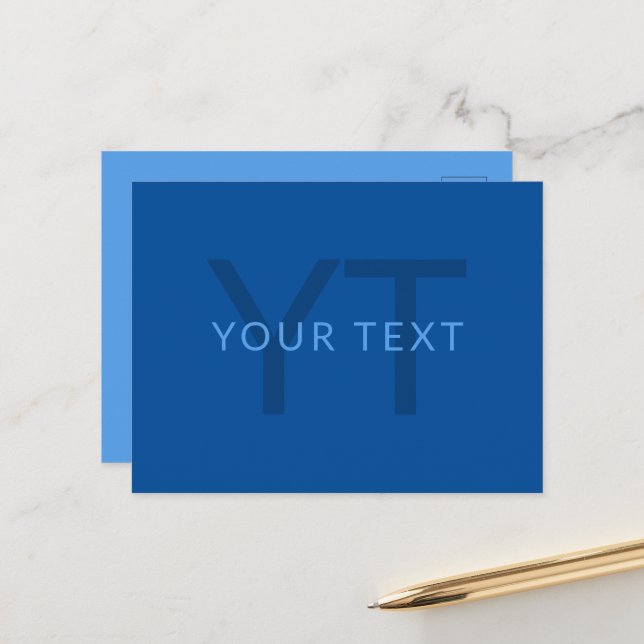 Carte Postale Modèle de texte modifiable pour nom monogrammé etc (Devant/Arrière en situation)