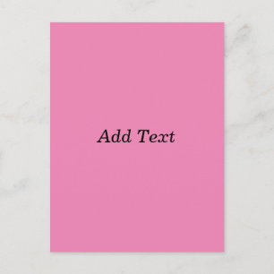 Carte Postale Modèle de texte personnalisable rose