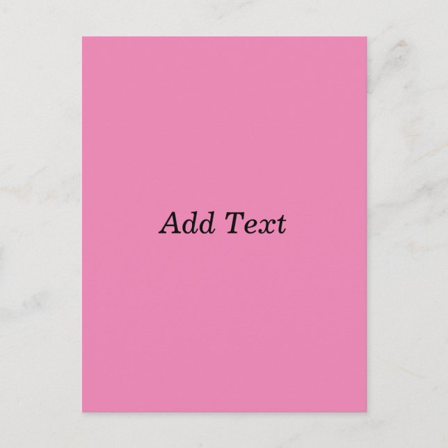 Carte Postale Modèle de texte personnalisable rose (Devant)