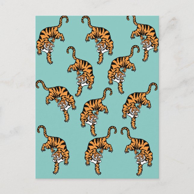 Carte Postale Modèle de tigre d'Asie (Devant)