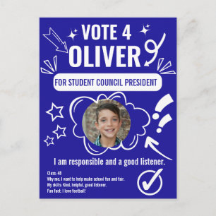 Carte Postale Modèle de vote du Conseil scolaire pour les enfant