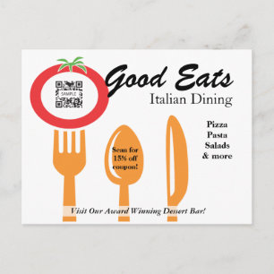 Carte postale Modèle Décontracté dîner italien