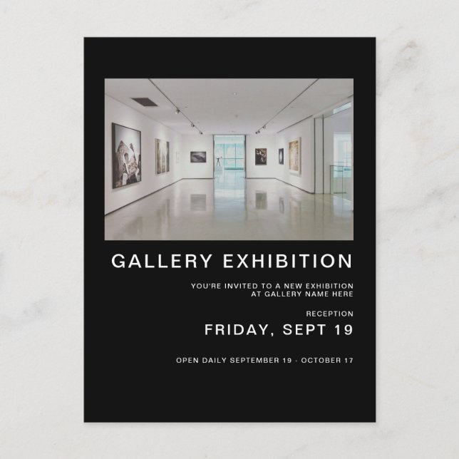 Carte Postale Modèle d'invitation à l'exposition de la Galerie d (Devant)