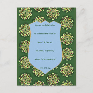 Carte Postale Modèle d'invitation élégant avec bouclier floral