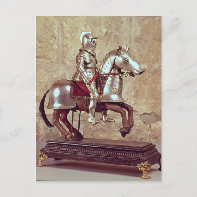 Carte Postale Modèle d'un cheval bardé et cavalier, c.1640 (Devant)