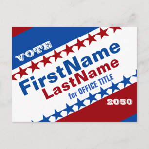 Carte postale Modèle Élection de campagne personna
