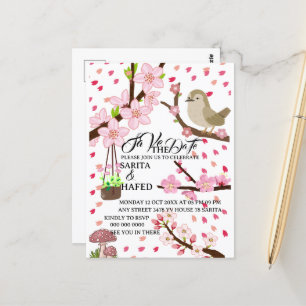 Carte Postale Modèle élégant de fleurs pour annoncer la date de 