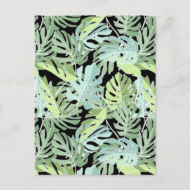 Carte Postale Modèle floral de la jungle 2 (Devant)