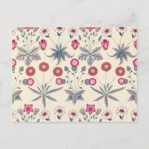 Carte Postale Modèle floral de marguerite de William Morris roug