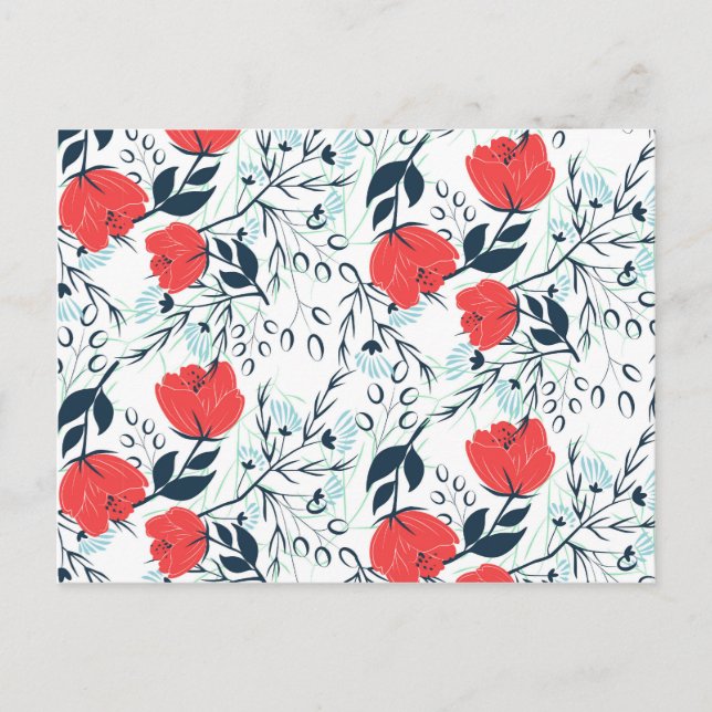 Carte Postale Modèle floral moderne et élégant (Devant)