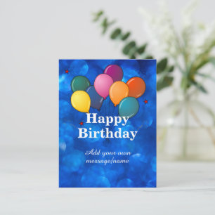 Carte Postale Modèle Joyeux Anniversaire, personnalisez,