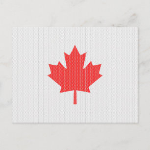 Carte Postale Modèle Knit Maple Leaf Tricot Motif