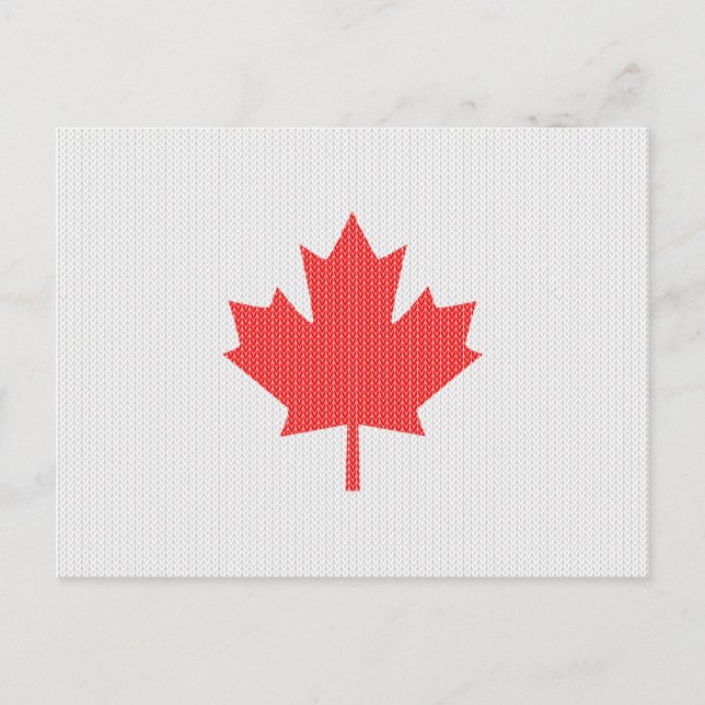 Carte Postale Modèle Knit Maple Leaf Tricot Motif (Devant)