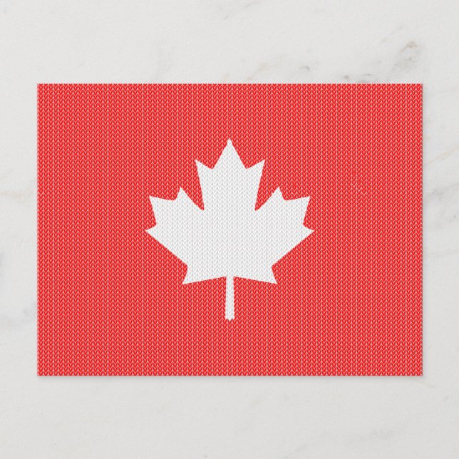 Carte Postale Modèle Knit Maple Leaf Tricot Motif (Devant)