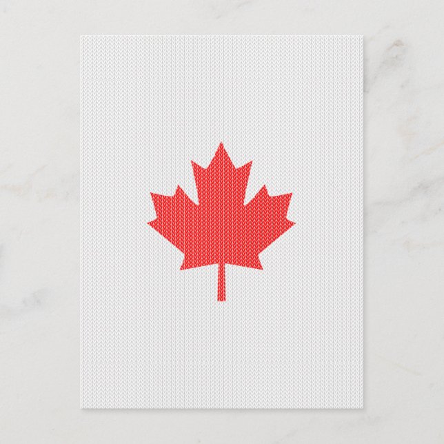 Carte Postale Modèle Knit Maple Leaf Tricot Motif (Devant)
