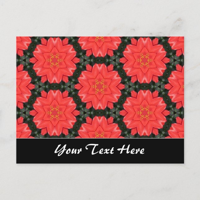 Carte Postale Modèle Motif de fleurs rouges (Devant)
