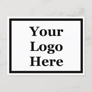 Carte Postale modèle noir et blanc à 2 faces Votre logo ici