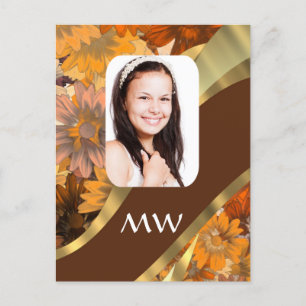 Carte Postale modèle photo Brown à fleurs