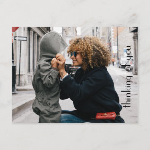 Carte Postale Modèle photo customisé "pensant à vous "