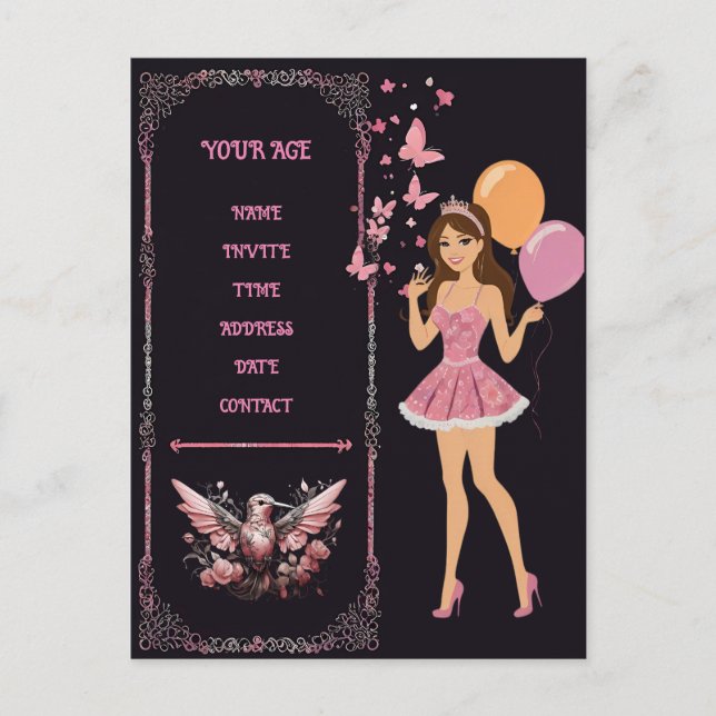 Carte Postale Modèle photo d'anniversaire vous pouvez entièremen (Devant)