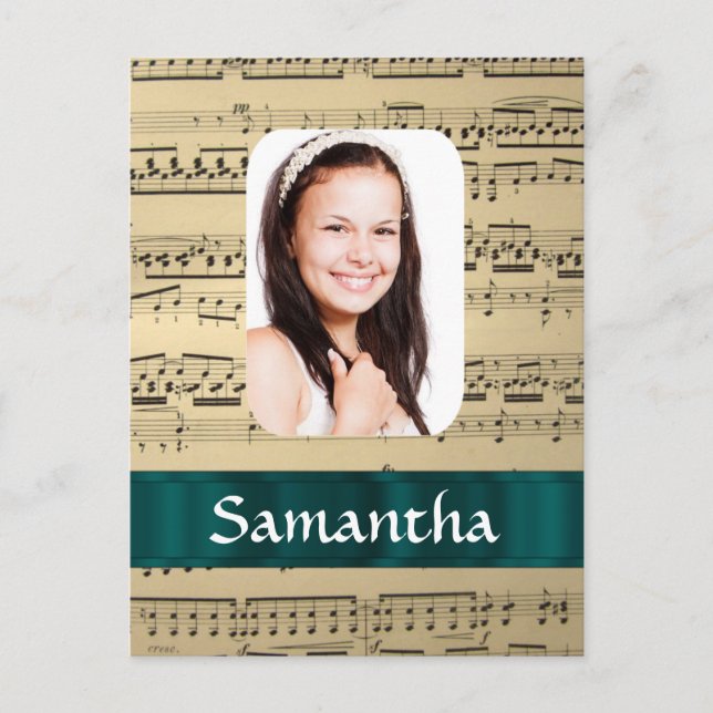Carte Postale Modèle photo de feuille de musique (Devant)