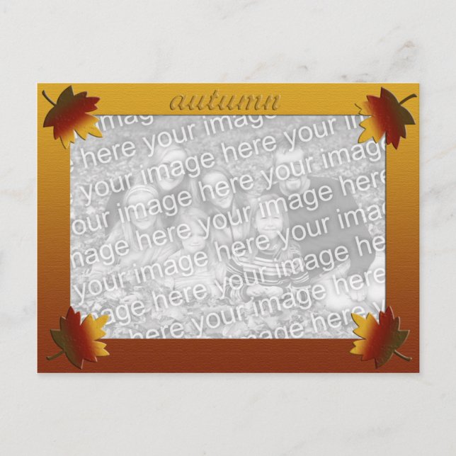 Carte Postale Modèle photo des feuilles automnales (Devant)