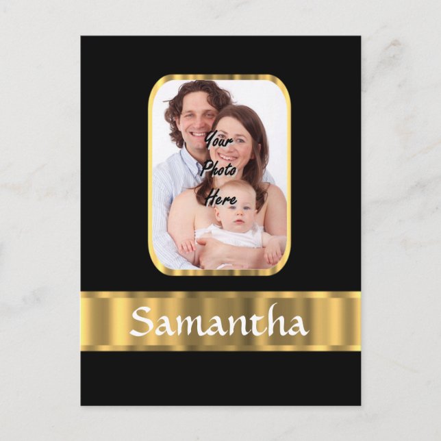 Carte Postale Modèle photo noir et or (Devant)