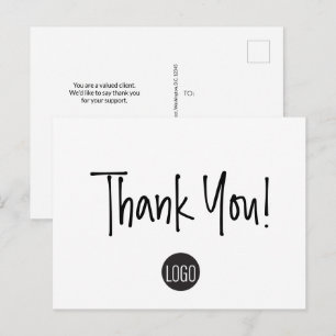 Carte Postale Modèle simple d'entreprise pour l'appréciation de 