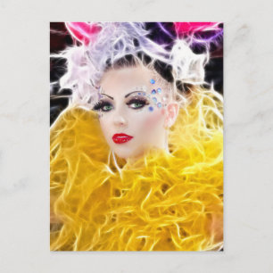 Carte Postale Modèle Superstar en gown jaune