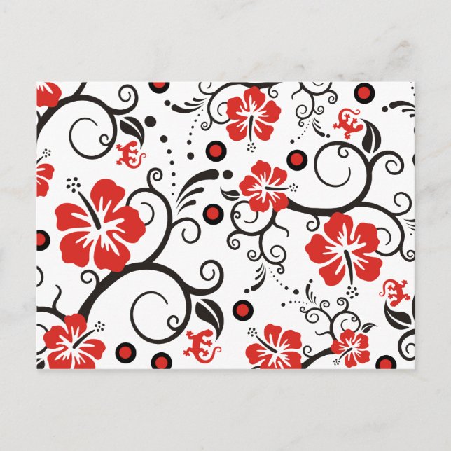 Carte Postale Modèles ARTs - décoration à l'hibiscus (Devant)