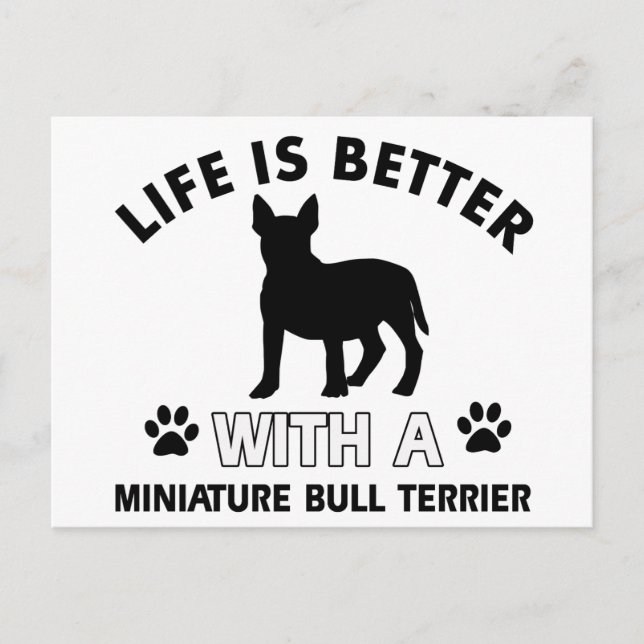 Carte Postale Modèles Miniature Bull Terrier (Devant)
