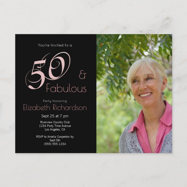 Carte Postale Modern 50 fabulous 50th birthday Photo (Devant)